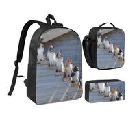 YXDVPALNE Chiens Border Collie Shetland Sheepdogs Alaskan,Ensemble de 3 sacs à dos, sac à lunch et trousse pour étudiant