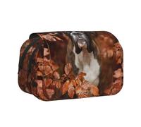 YXDVPALNE Chiens Boxer Automne Trousse à Crayons Portable à Double Coque avec Fermeture éclair