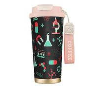 YXDVPALNE Chimie verte et modèles scientifiques,Tasse à café isotherme en acier inoxydable 316 avec cordon, 500 ml, idéale pour les voyages en voiture