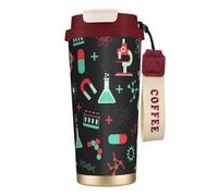 YXDVPALNE Chimie verte et modèles scientifiques,Tasse à café isotherme en acier inoxydable 316 avec cordon, 500 ml, idéale pour les voyages en voiture
