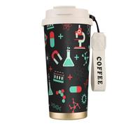 YXDVPALNE Chimie verte et modèles scientifiques,Tasse à café isotherme en acier inoxydable 316 avec cordon, 500 ml, idéale pour les voyages en voiture