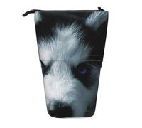 YXDVPALNE Chiot Husky,Trousse à Crayons télescopique, Porte-Crayons avec Pochette à Crayons zippée