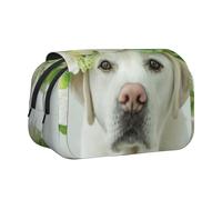 YXDVPALNE Chiot Labrador Retriever drôle Trousse à Crayons Portable à Double Coque avec Fermeture éclair