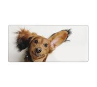 YXDVPALNE Chiot Terrier Toy Russe sur Fond Blanc,Tapis de Souris Grand Format pour Ordinateur, avec Base antidérapante en Caoutchouc, 40 x 90 cm