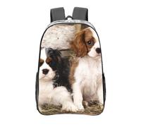 YXDVPALNE Chiots Cavalier King Charles Spaniel de petite taille,16 pouces Sac à dos décontracté Sac à dos transparent Sac d'école résistant à l'eau