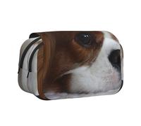 YXDVPALNE Chiots Cavalier King Charles Spaniel Trousse à Crayons Portable à Double Coque avec Fermeture éclair