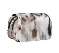YXDVPALNE Chiots Husky Chiens Trousse à Crayons Portable à Double Coque avec Fermeture éclair