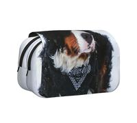 YXDVPALNE Chute de Neige chez Le Bouvier Bernois Trousse à Crayons Portable à Double Coque avec Fermeture éclair