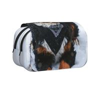 YXDVPALNE Chute de Neige chez Le Bouvier Bernois Trousse à Crayons Portable à Double Coque avec Fermeture éclair