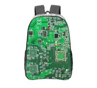 YXDVPALNE Circuit imprimé vert,16 pouces Sac à dos décontracté Sac à dos transparent Sac d'école résistant à l'eau