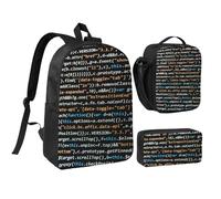 YXDVPALNE Code de programmation du programmeur,Ensemble de 3 sacs à dos, sac à lunch et trousse pour étudiant