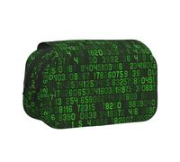 YXDVPALNE Code Informatique décimal Vert du Programmeur Trousse à Crayons Portable à Double Coque avec Fermeture éclair