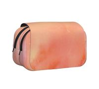 YXDVPALNE Corail Aquarelle Nuances Rose Orange Trousse à Crayons Portable à Double Coque avec Fermeture éclair