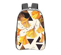 YXDVPALNE Couleurs d'automne des feuilles de ginkgo,16 pouces Sac à dos décontracté Sac à dos transparent Sac d'école résistant à l'eau