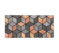 YXDVPALNE Cubes de béton et de cuivre,Tapis de Souris Grand Format pour Ordinateur, avec Base antidérapante en Caoutchouc, 40 x 90 cm