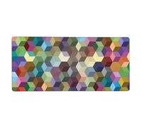 YXDVPALNE Cubes de Couleur Abstraits imprimés Violets,Tapis de Souris Grand Format pour Ordinateur, avec Base antidérapante en Caoutchouc, 40 x 90 cm