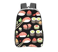YXDVPALNE Cuisine de sushis japonaise,16 pouces Sac à dos décontracté Sac à dos transparent Sac d'école résistant à l'eau