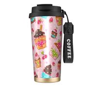 YXDVPALNE Cupcakes et muffins de cuisine,Tasse à café isotherme en acier inoxydable 316 avec cordon, 500 ml, idéale pour les voyages en voiture