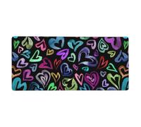YXDVPALNE Cœur coloré,Tapis de Souris Grand Format pour Ordinateur, avec Base antidérapante en Caoutchouc, 40 x 90 cm