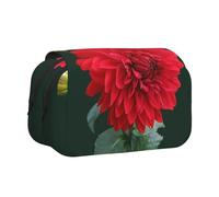 YXDVPALNE Dahlia Rouge Trousse à Crayons Portable à Double Coque avec Fermeture éclair