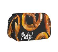 YXDVPALNE Délicieux Bretzel Trousse à Crayons Portable à Double Coque avec Fermeture éclair