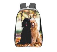 YXDVPALNE Deux caniches royaux d'automne,16 pouces Sac à dos décontracté Sac à dos transparent Sac d'école résistant à l'eau