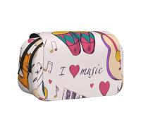 YXDVPALNE Disques de Musique Blues Music is My Life Theme Trousse à Crayons Portable à Double Coque avec Fermeture éclair