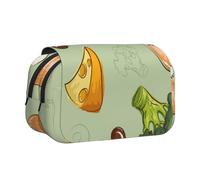 YXDVPALNE Doodle Brocoli Fromage Avocat Trousse à Crayons Portable à Double Coque avec Fermeture éclair