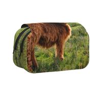 YXDVPALNE Drôle de Vache des Highlands Trousse à Crayons Portable à Double Coque avec Fermeture éclair