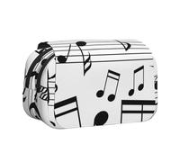 YXDVPALNE Échelles de Notes de Musique Noire Trousse à Crayons Portable à Double Coque avec Fermeture éclair