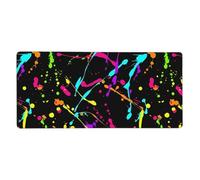 YXDVPALNE Éclaboussures néon phosphorescentes,Tapis de Souris Grand Format pour Ordinateur, avec Base antidérapante en Caoutchouc, 40 x 90 cm