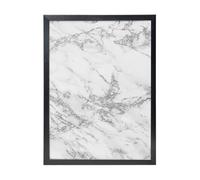 YXDVPALNE Élégant Chic Blanc Gris Argent Paillettes Marbre,Impressions d'art mural, cadre noir, peinture décorative à suspendre pour la maison, 30 x 40 cm