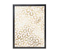 YXDVPALNE Élégant guépard léopard blanc doré,Impressions d'art mural, cadre noir, peinture décorative à suspendre pour la maison, 30 x 40 cm