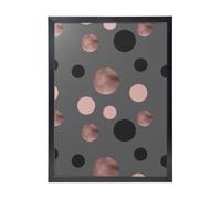 YXDVPALNE Élégants faux cercles roses et noirs,Impressions d'art mural, cadre noir, peinture décorative à suspendre pour la maison, 30 x 40 cm
