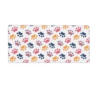 YXDVPALNE Empreinte Animale en Forme de Patte sur Fond Blanc,Tapis de Souris Grand Format pour Ordinateur, avec Base antidérapante en Caoutchouc, 40 x 90 cm