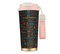 YXDVPALNE Expérience éducative sur les équations de chimie,Tasse à café isotherme en acier inoxydable 316 avec cordon, 500 ml, idéale pour les voyages en voiture