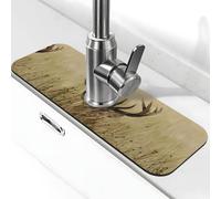YXDVPALNE Faon de cerf de Virginie dans Un cerf Sauvage,Tapis de Protection Anti-éclaboussures pour Robinet de Cuisine et comptoir de Salle de Bain, Ventouse, 38 x 14 cm