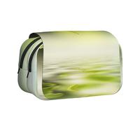YXDVPALNE Feuille Verte se reflétant dans l'eau de la rivière Trousse à Crayons Portable à Double Coque avec Fermeture éclair