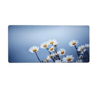 YXDVPALNE Fleur Blanche Naturelle,Tapis de Souris Grand Format pour Ordinateur, avec Base antidérapante en Caoutchouc, 40 x 90 cm