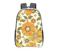 YXDVPALNE Fleur colorée rétro des années 70,16 pouces Sac à dos décontracté Sac à dos transparent Sac d'école résistant à l'eau