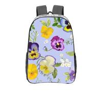 YXDVPALNE Fleurs de Pensées,16 pouces Sac à dos décontracté Sac à dos transparent Sac d'école résistant à l'eau
