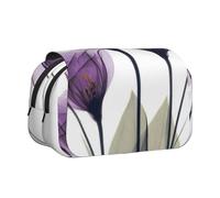 YXDVPALNE Fleurs d'espoir Violet Lavande Trousse à Crayons Portable à Double Coque avec Fermeture éclair