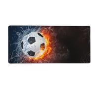 YXDVPALNE Football de feu à l'eau Froide,Tapis de Souris Grand Format pour Ordinateur, avec Base antidérapante en Caoutchouc, 40 x 90 cm