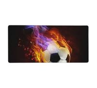 YXDVPALNE Football de feu,Tapis de Souris Grand Format pour Ordinateur, avec Base antidérapante en Caoutchouc, 40 x 90 cm