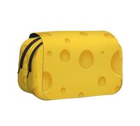 YXDVPALNE Fromage Jaune Trousse à Crayons Portable à Double Coque avec Fermeture éclair