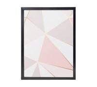 YXDVPALNE Géométrique en or rose,Impressions d'art mural, cadre noir, peinture décorative à suspendre pour la maison, 30 x 40 cm