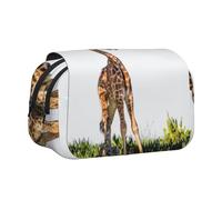 YXDVPALNE Girafe 3D Afrique du Sud Trousse à Crayons Portable à Double Coque avec Fermeture éclair