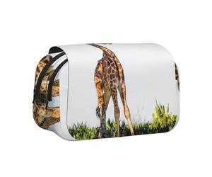 YXDVPALNE Girafe 3D Afrique du Sud Trousse à Crayons Portable à Double Coque avec Fermeture éclair