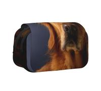 YXDVPALNE Golden Retriever Trousse à Crayons Portable à Double Coque avec Fermeture éclair
