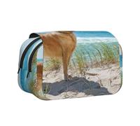 YXDVPALNE Golden Retriever Trousse à Crayons Portable à Double Coque avec Fermeture éclair